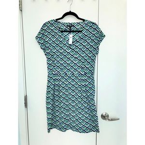 Printed Short Faux Wrap Dress
